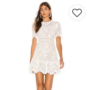 Saylor Darian Lace White Dress bridal engagement party shower rehearsal dinner